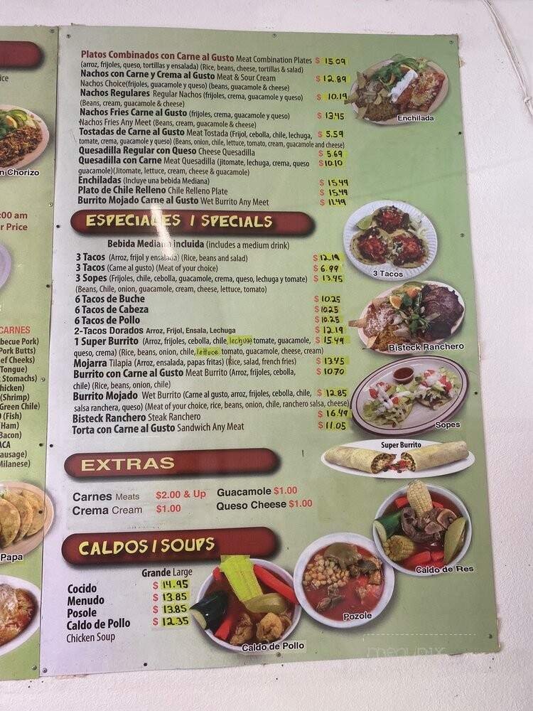 El Atacor - Whittier, CA menu_pic