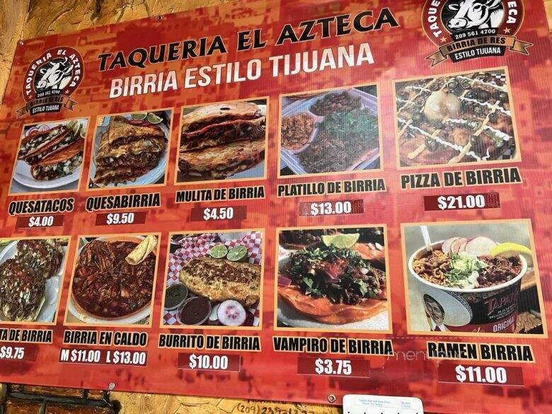 Taqueria El Azteca - Stockton, CA menu_pic
