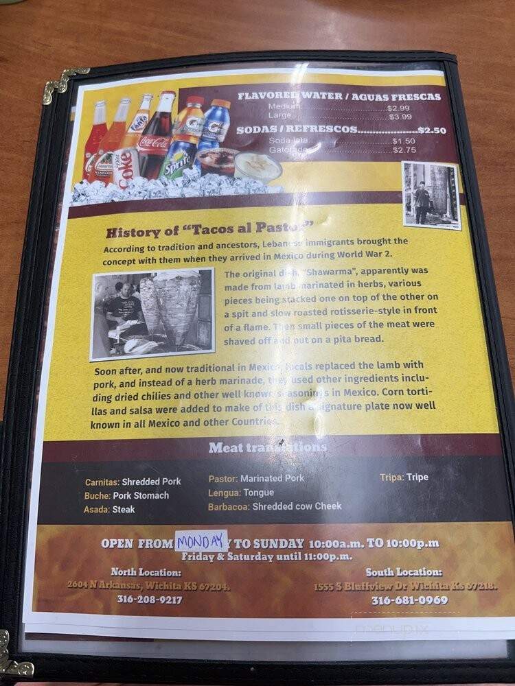 Taqueria El Fogon - Wichita, KS menu_pic