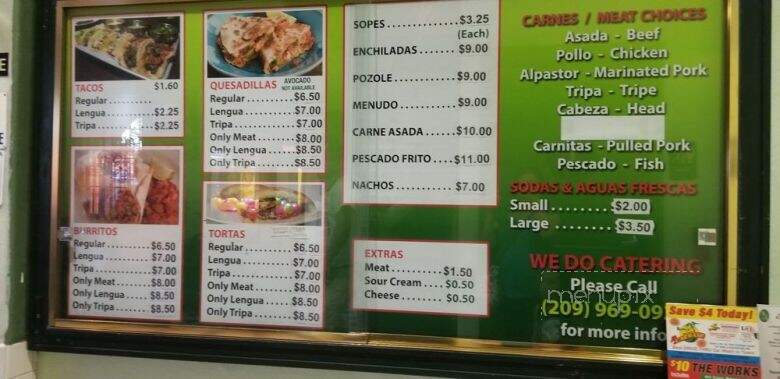 Taqueria El Grullense - Stockton, CA menu_pic