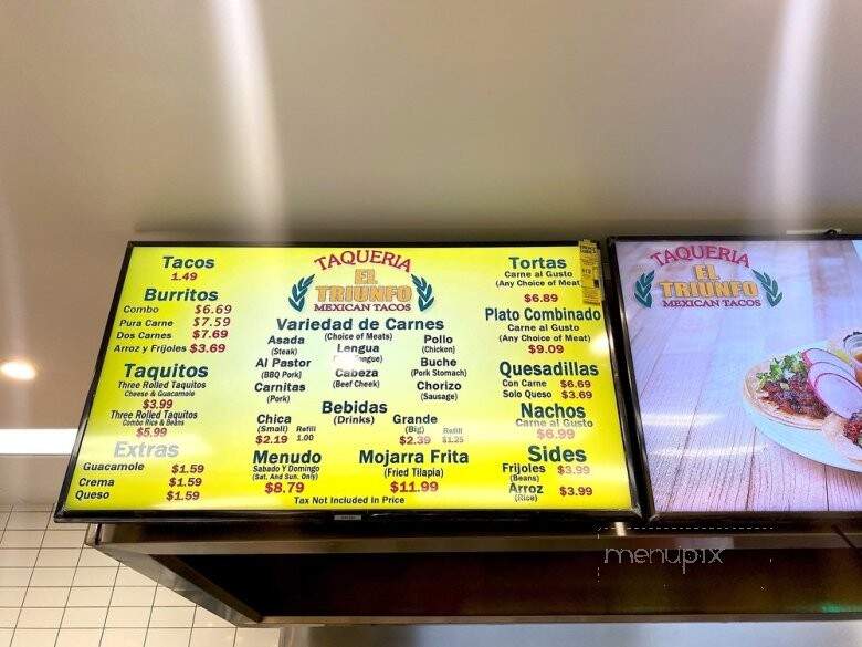 Taqueria El Triunfo - Santa Ana, CA menu_pic