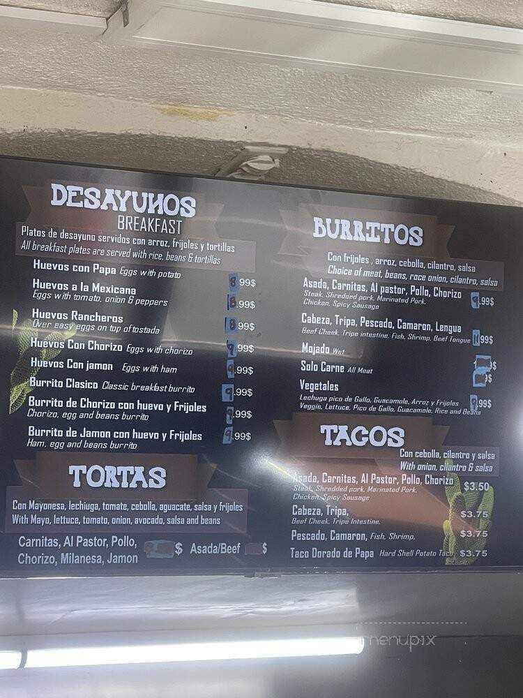 Taqueria La Raza - Santa Ana, CA menu_pic