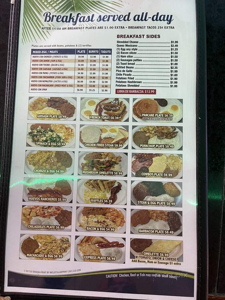 Taqueria Express & Seafood 2 - Corpus Christi, TX menu_pic