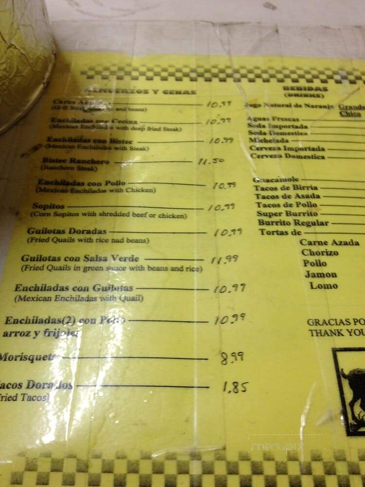 Taqueria Gonzalez - Redwood City, CA menu_pic