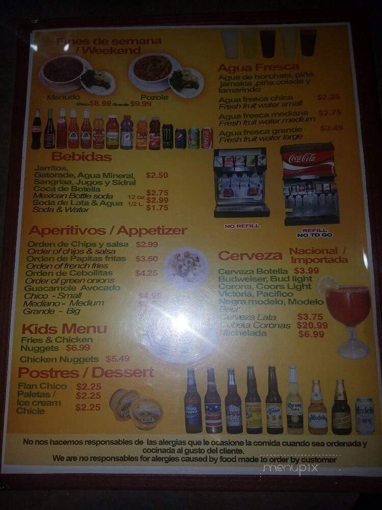 Taqueria Guerrero - Santa Maria, CA menu_pic