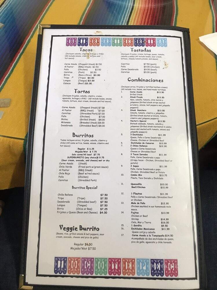 Taqueria Jocotepec - Inglewood, CA menu_pic