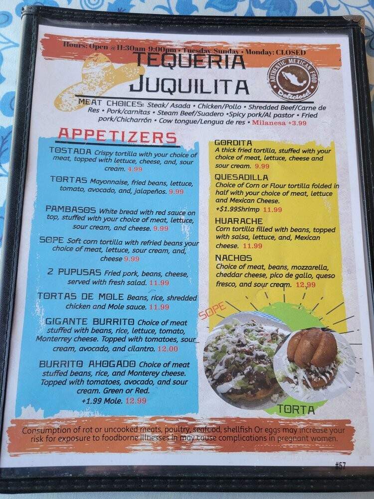 Taceria Juqulipa - Chehalis, WA menu_pic