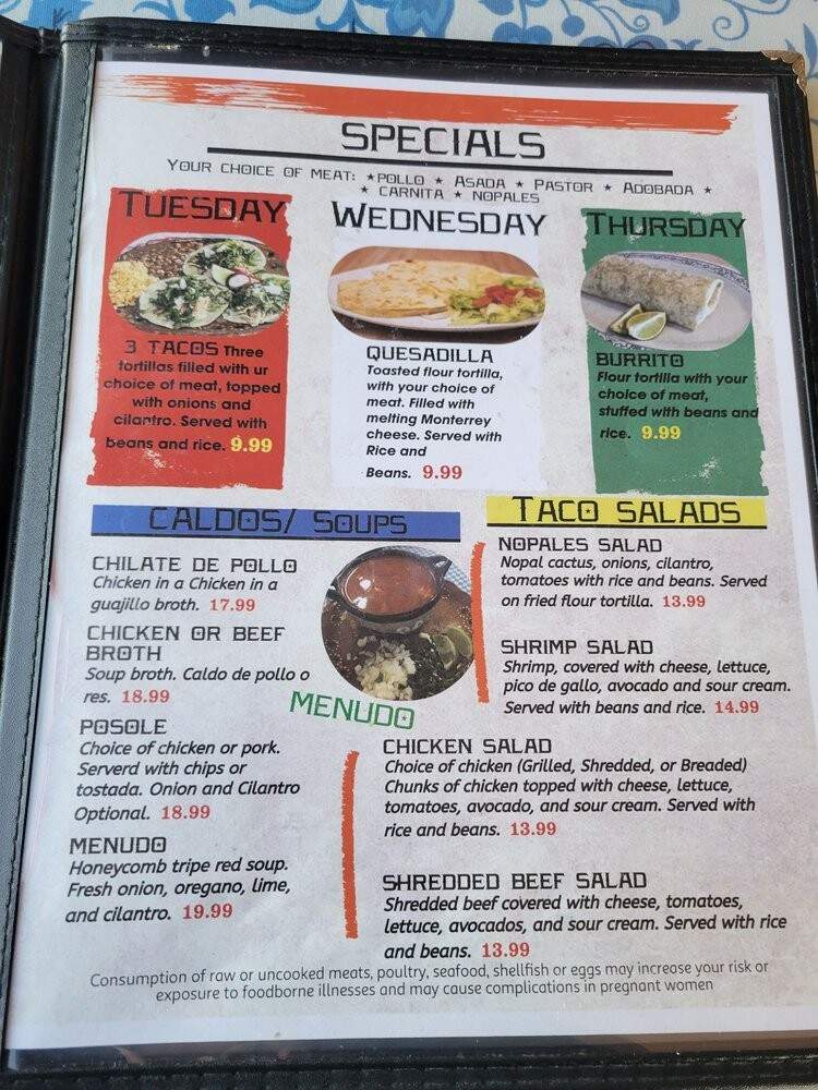 Taceria Juqulipa - Chehalis, WA menu_pic