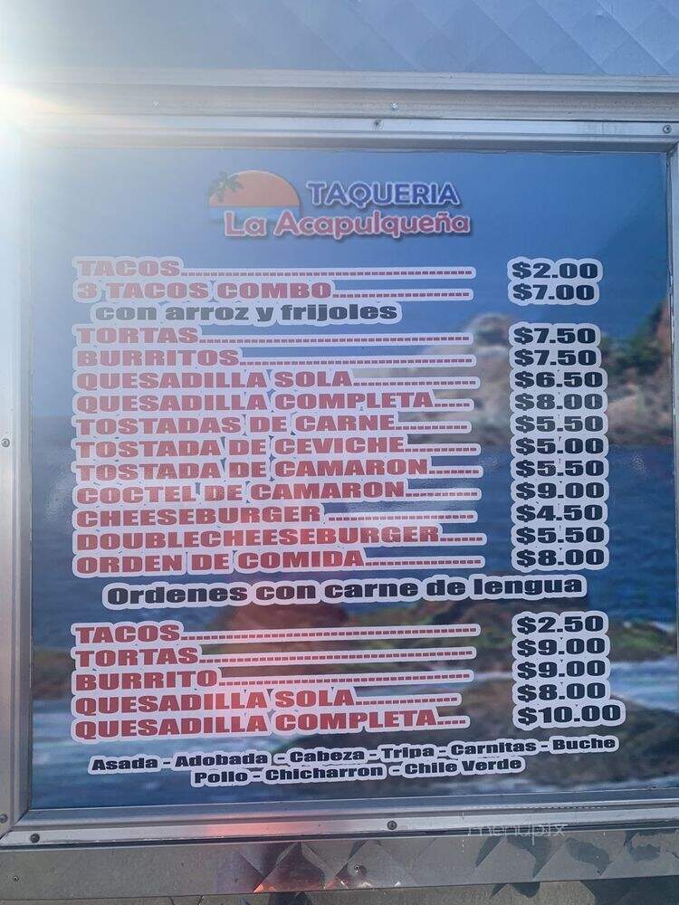 Taqueria La Acapulquena - Fresno, CA menu_pic
