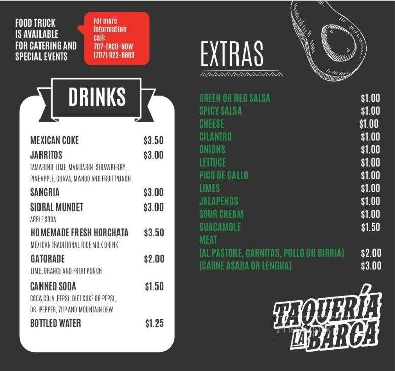 Taqueria La Barca - Eureka, CA menu_pic