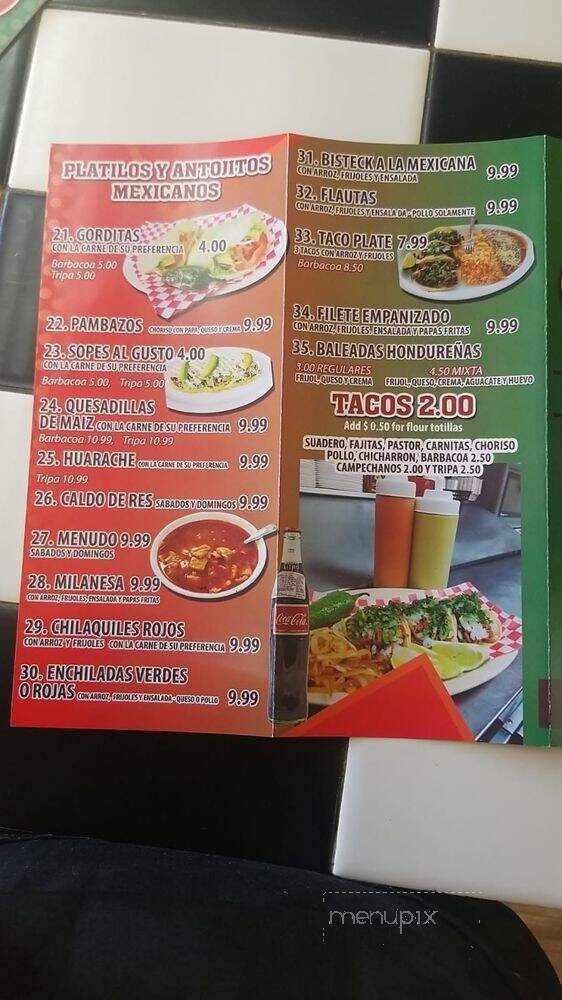 Taqueria La Casita - Dallas, TX menu_pic