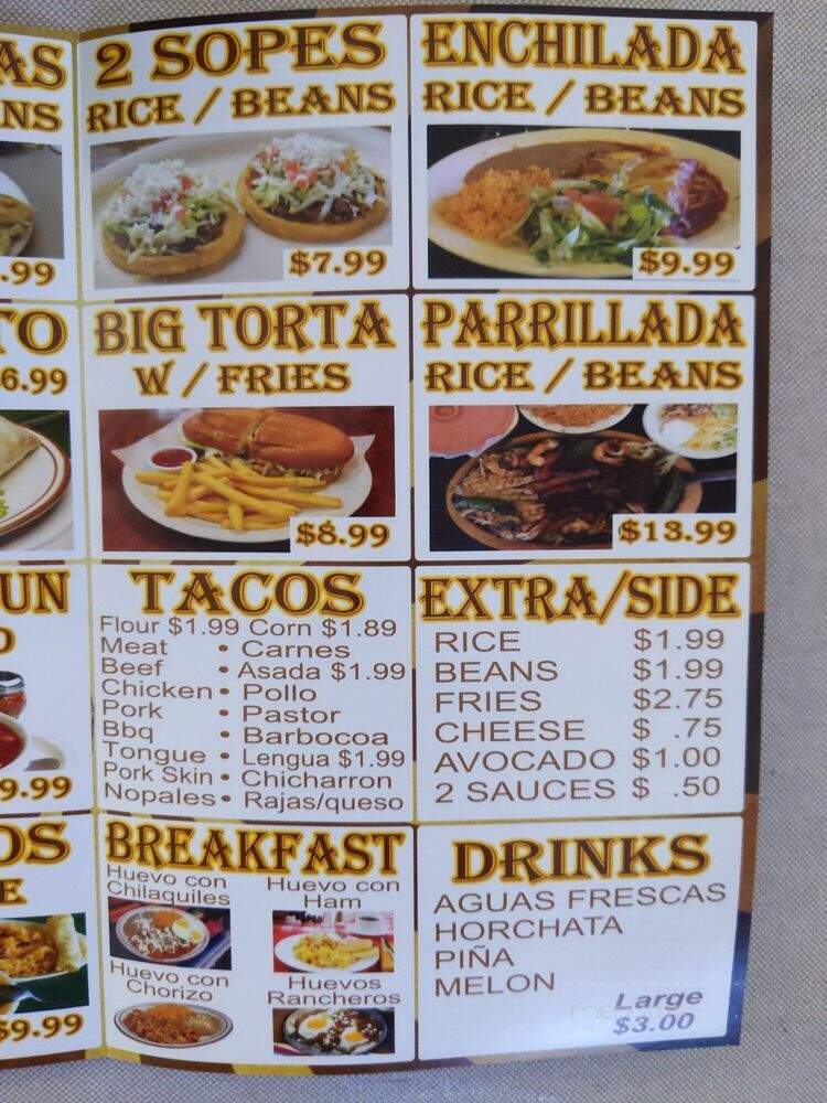 Taqueria La Chiquita - Rowlett, TX menu_pic