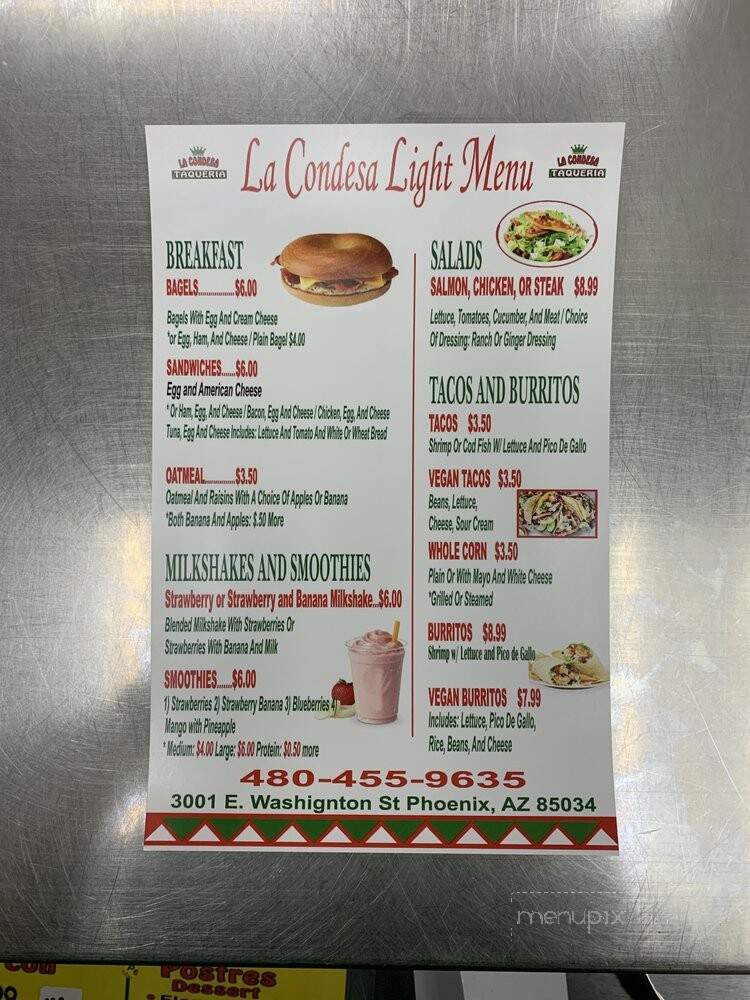 Taqueria La Condesa - Phoenix, AZ menu_pic