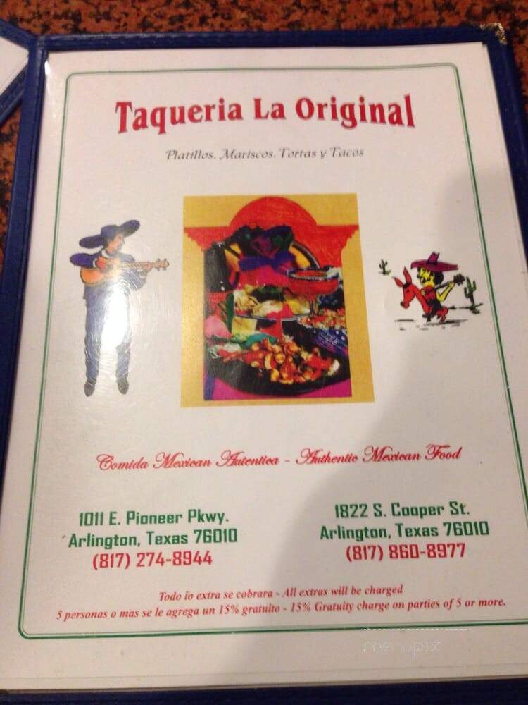 Taqueria la Original - Arlington, TX menu_pic