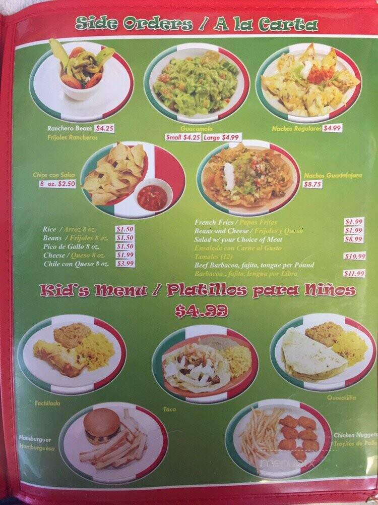 Taqueria El Tio - Rosenberg, TX menu_pic