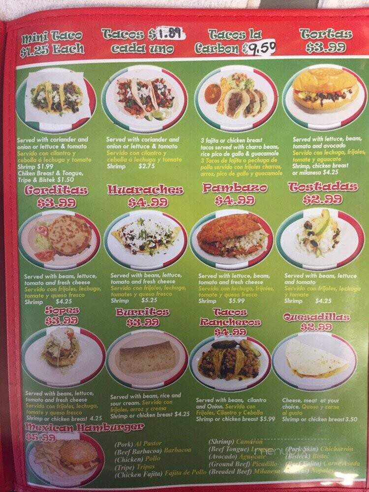 Taqueria El Tio - Rosenberg, TX menu_pic