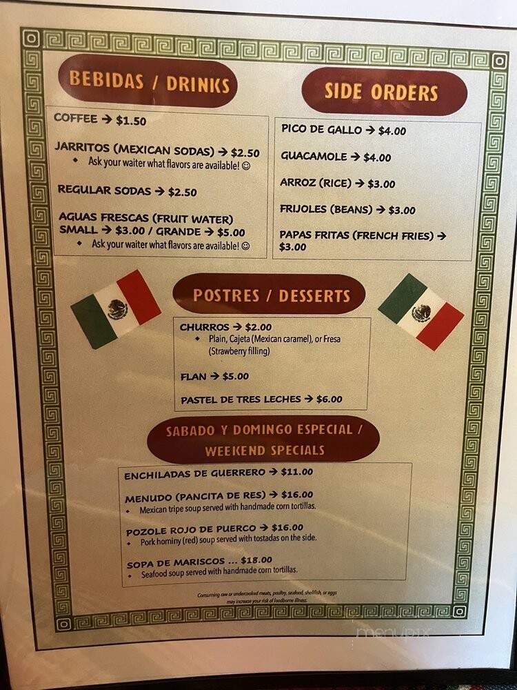 Taqueria Los 4 Hermanos - Warminster, PA menu_pic