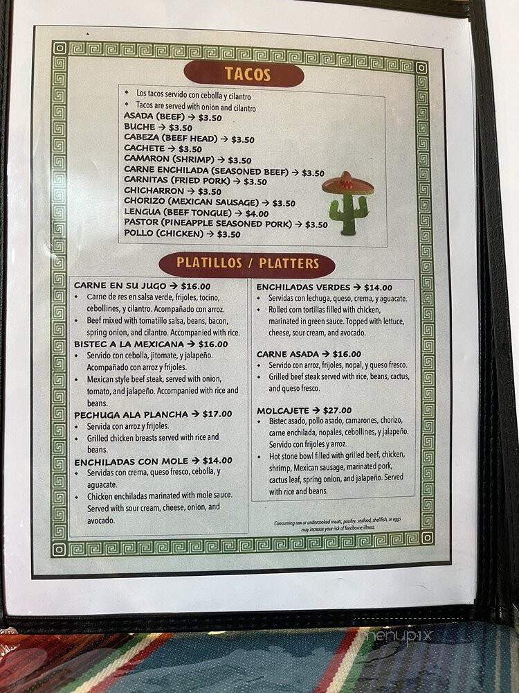 Taqueria Los 4 Hermanos - Warminster, PA menu_pic