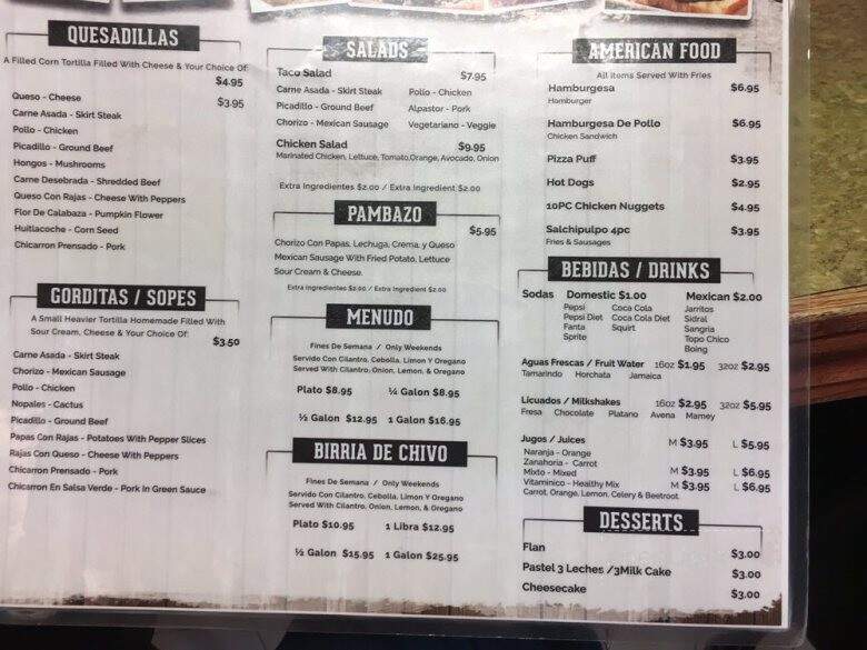Tacqueria Los Amigos - Chicago, IL menu_pic