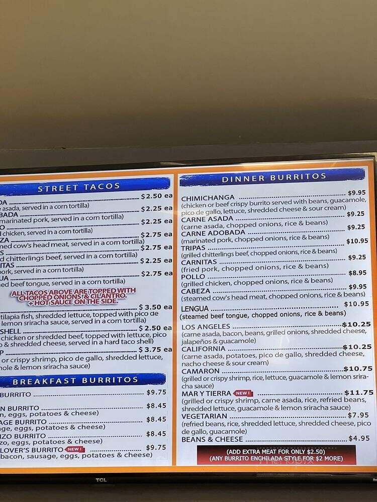 Taqueria Los Angeles - Peoria, AZ menu_pic