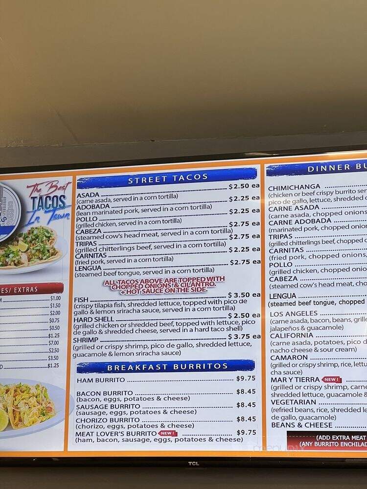 Taqueria Los Angeles - Peoria, AZ menu_pic