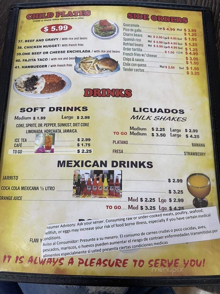 Taqueria Los Charros - Houston, TX menu_pic