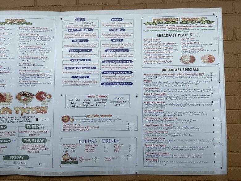 Taqueria Los Jaliscienes - Houston, TX menu_pic