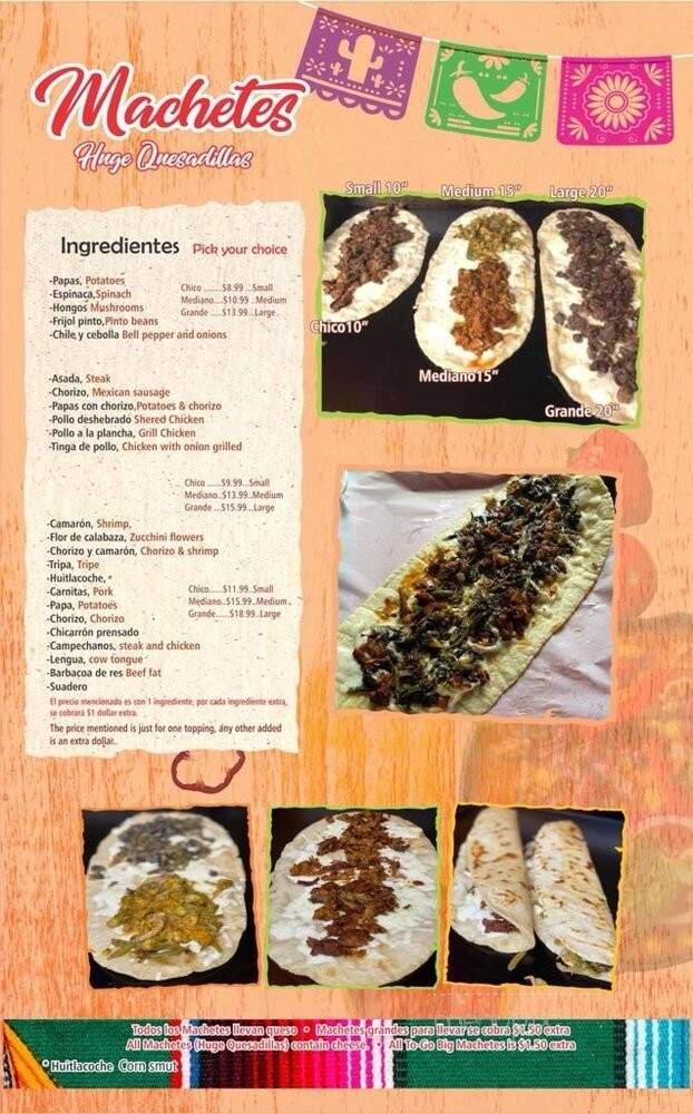 Taqueria Los Machetes - Hueytown, AL menu_pic
