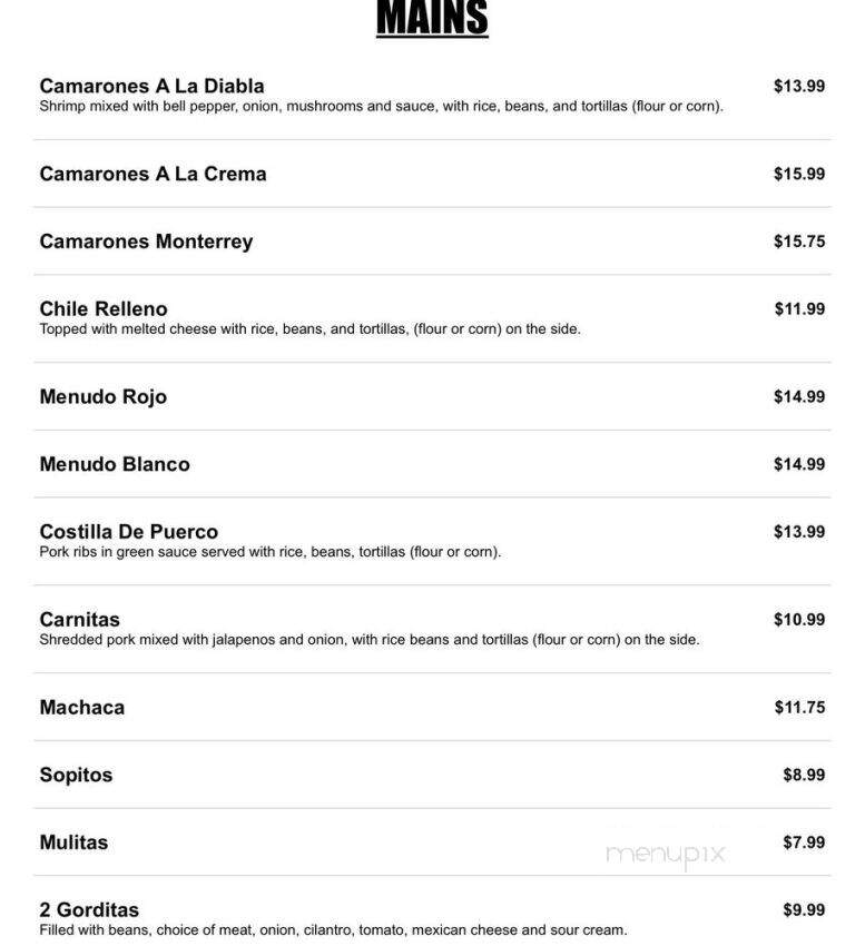 Taqueria Los Potrillos 6 - Tukwila, WA menu_pic