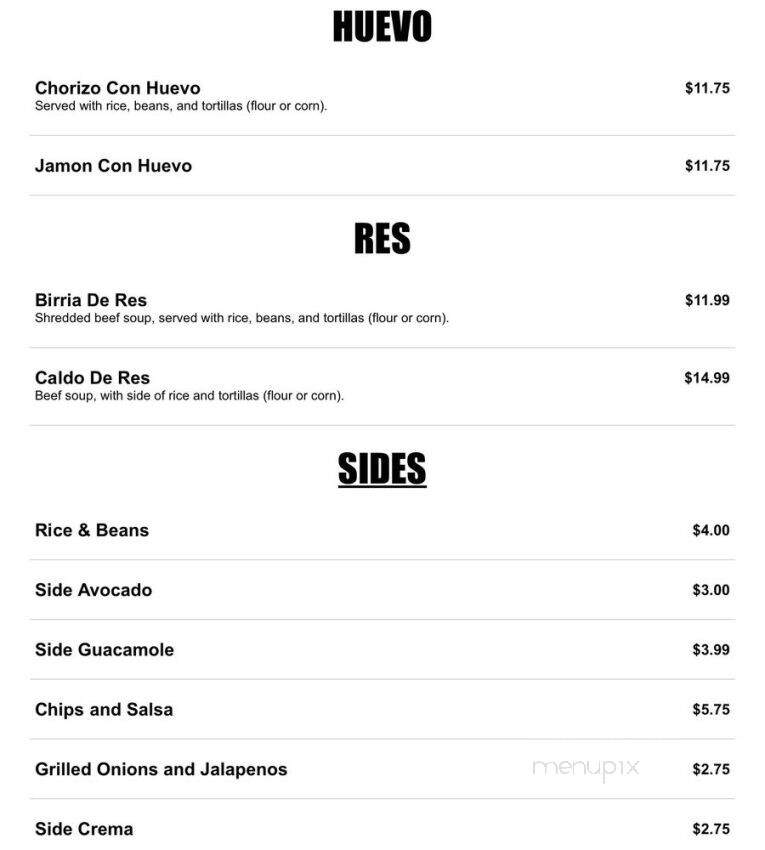 Taqueria Los Potrillos 6 - Tukwila, WA menu_pic
