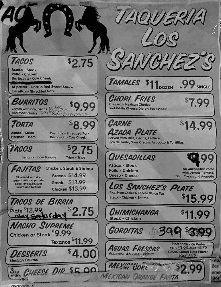 Taqueria Los Sanchez's - Lake Charles, LA menu_pic