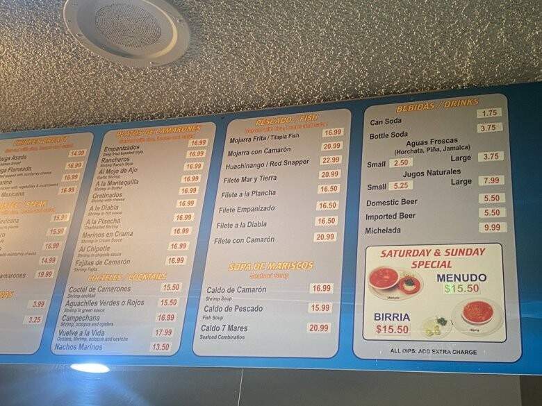 Taqueria Mar Y Tierra - Hayward, CA menu_pic