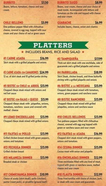 Taqueria Chapala - Lake Station, IN menu_pic