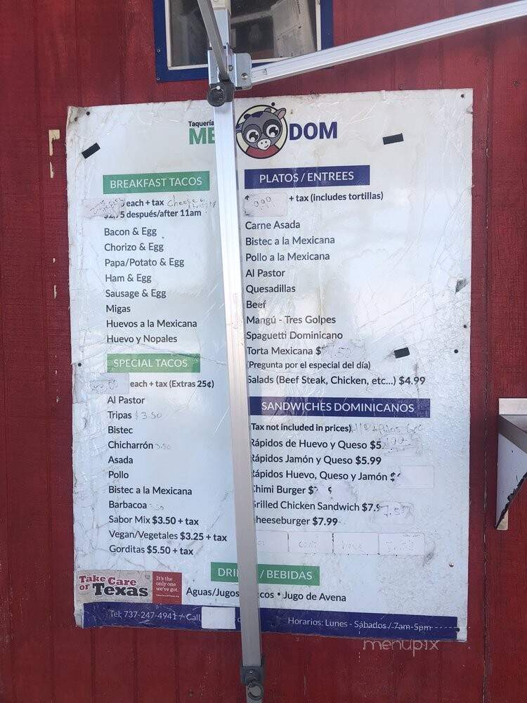 Taqueria Mex - Spicewood, TX menu_pic