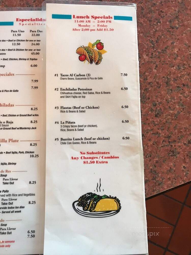 Taquerias Mexico - Houston, TX menu_pic