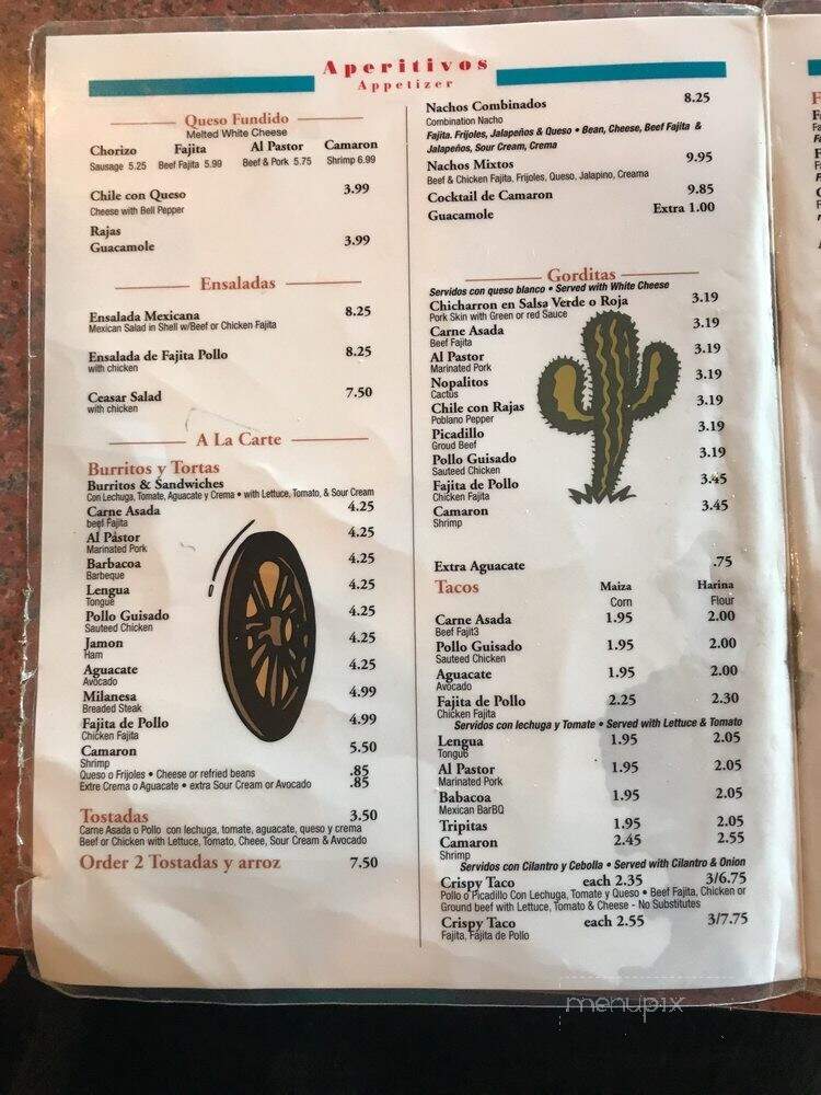 Taquerias Mexico - Houston, TX menu_pic