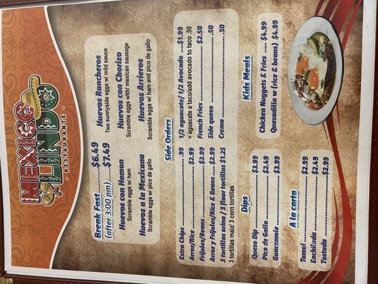 Taqueria Mexico Lindo - Northmoor, MO menu_pic