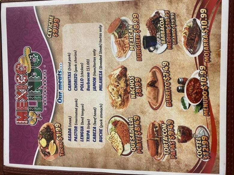 Taqueria Mexico Lindo - Northmoor, MO menu_pic