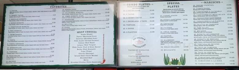 Taquiera Ay Jalisco #3 - Sacramento, CA menu_pic
