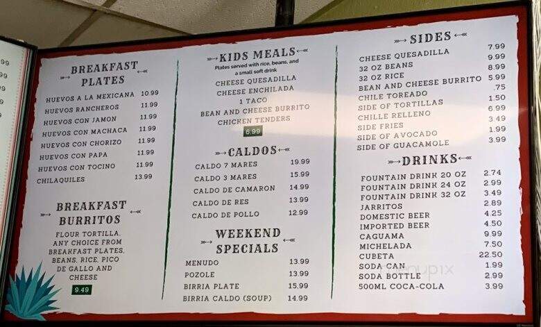 Taquiera Ay Jalisco #3 - Sacramento, CA menu_pic