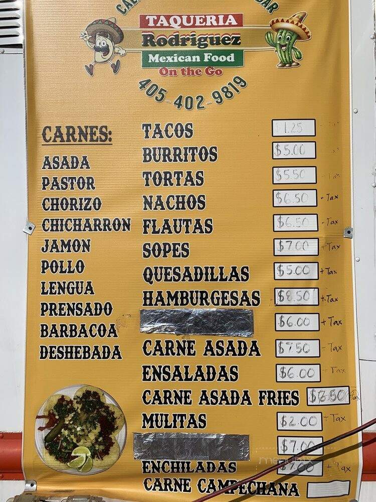 Taqueria Rodriguez - Oklahoma City, OK menu_pic