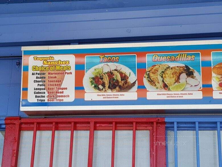 Taqueria Sanchez - Sacramento, CA menu_pic
