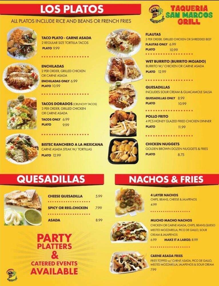 Taqueria San Jose - Van Nuys, CA menu_pic