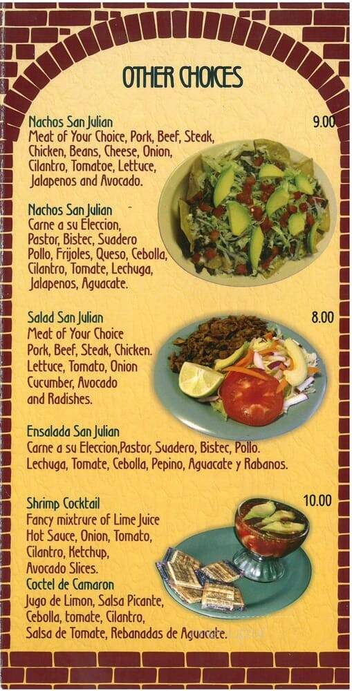 Taqueria San Julian - Felda, FL menu_pic
