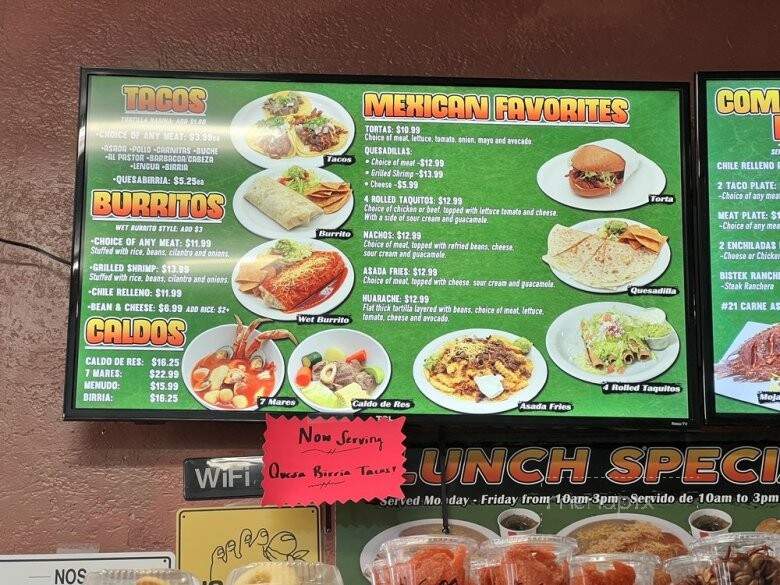 Taqueria Tortillla Factory - Cathedral City, CA menu_pic