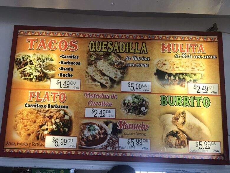 Taqueria Valenzuela - Riverside, CA menu_pic