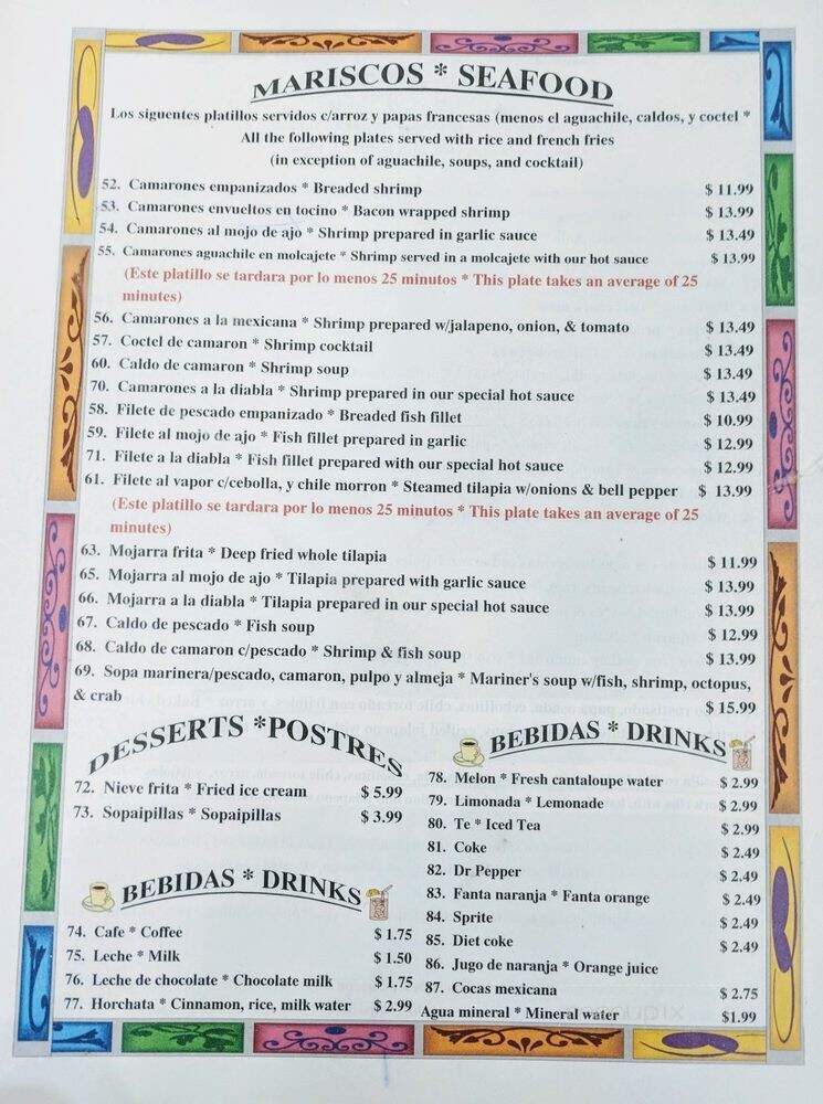 Taqueria Villa Nueva - Hobbs, NM menu_pic