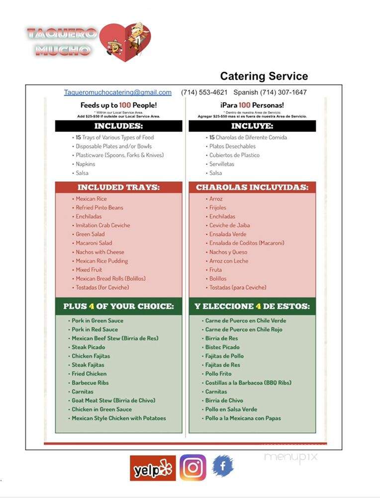 Taquero Mucho Catering - Corona, CA menu_pic