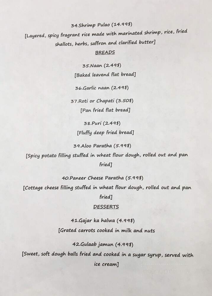 Tastebuds - Lewisburg, WV menu_pic
