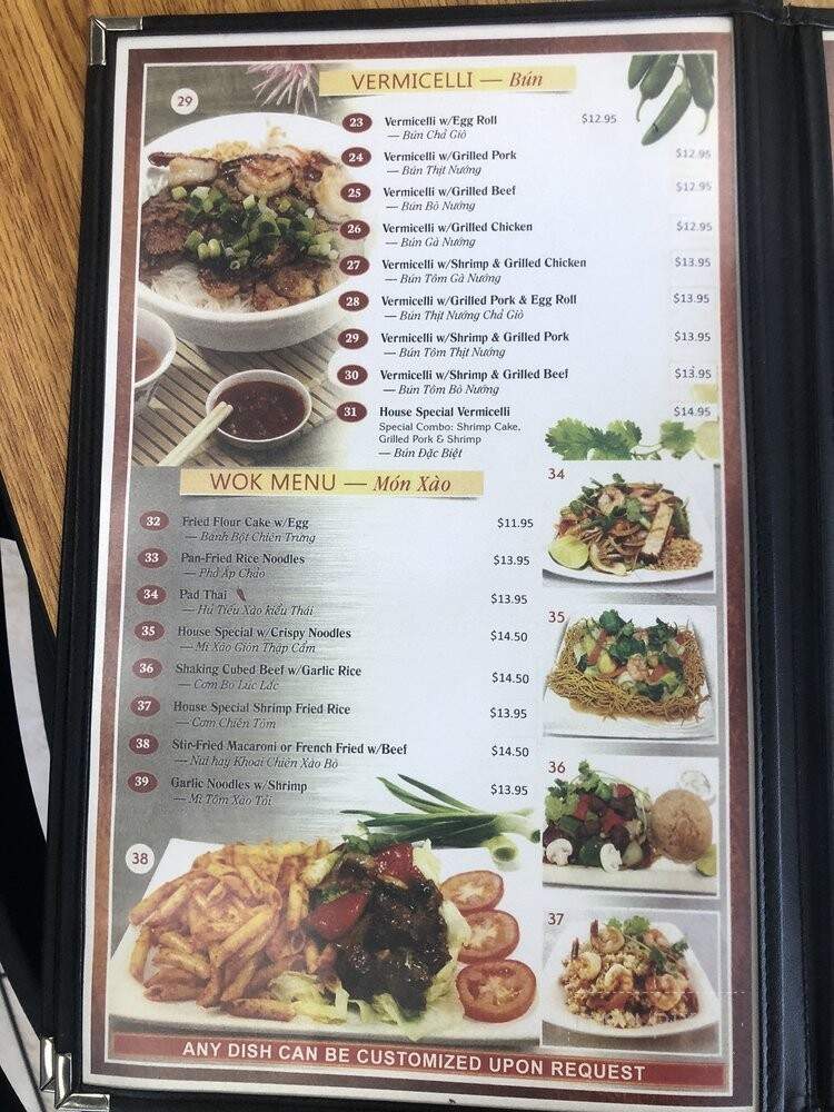 Taste of Pho - Santa Clara, CA menu_pic